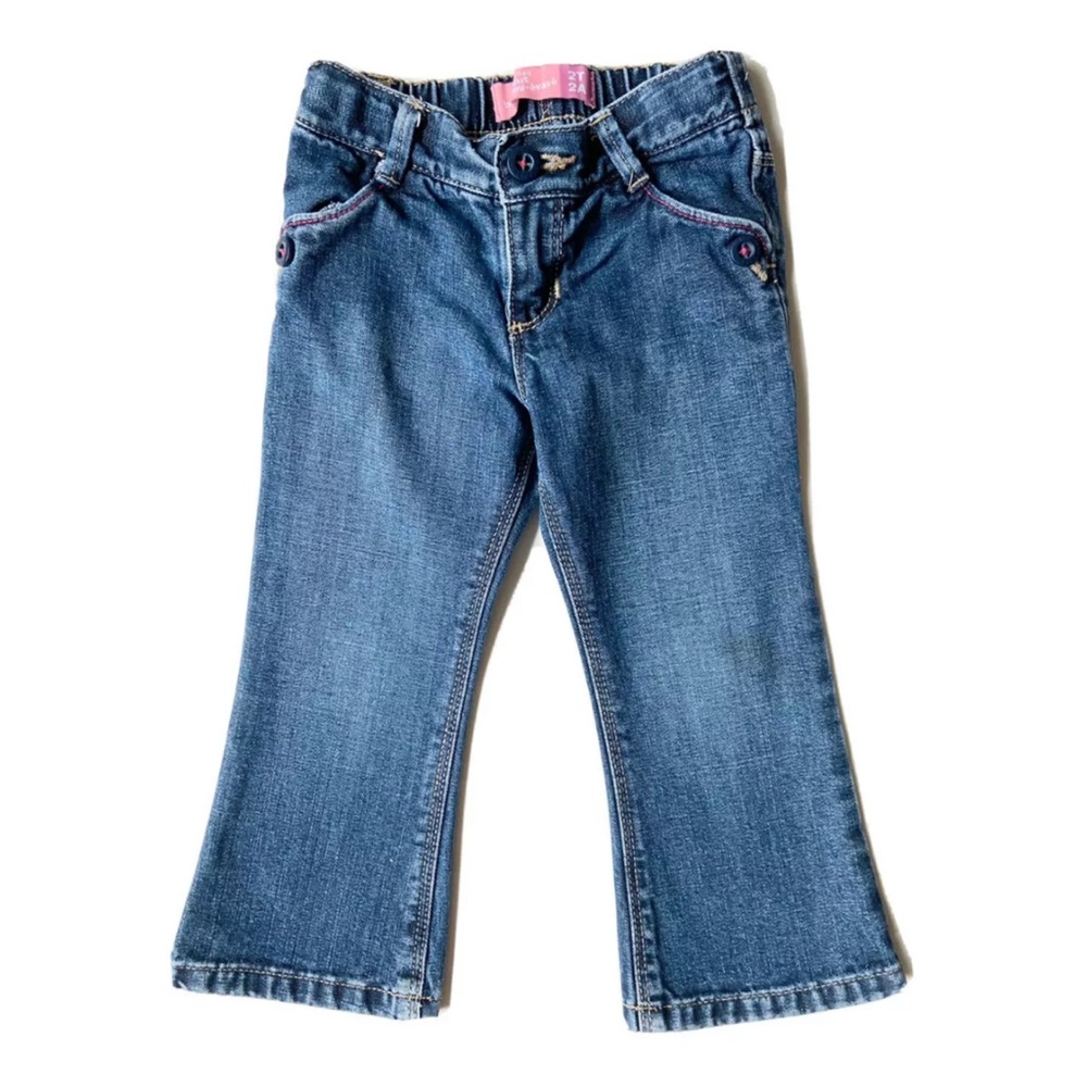 Old Navy 2T Toddler Girl Jeans Dark Wash Blue Bootcut Semi-Evase 100% Cotton